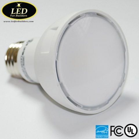 LED for Builders - Angled view of a GreenLux BR20 LED Bulb at an