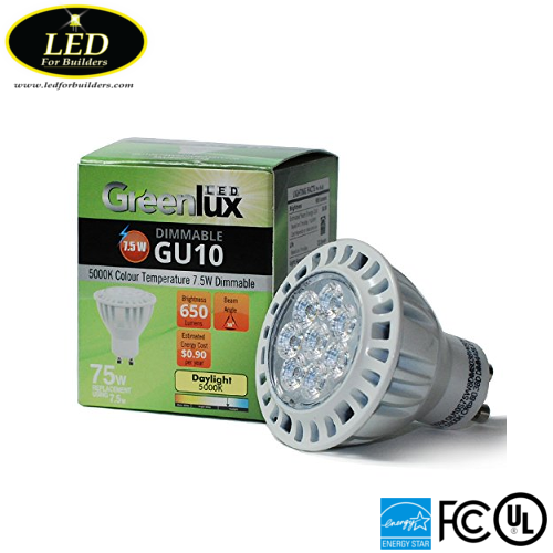 LED for Builders - Greenlux GU10 7.5w 5000k Package Image