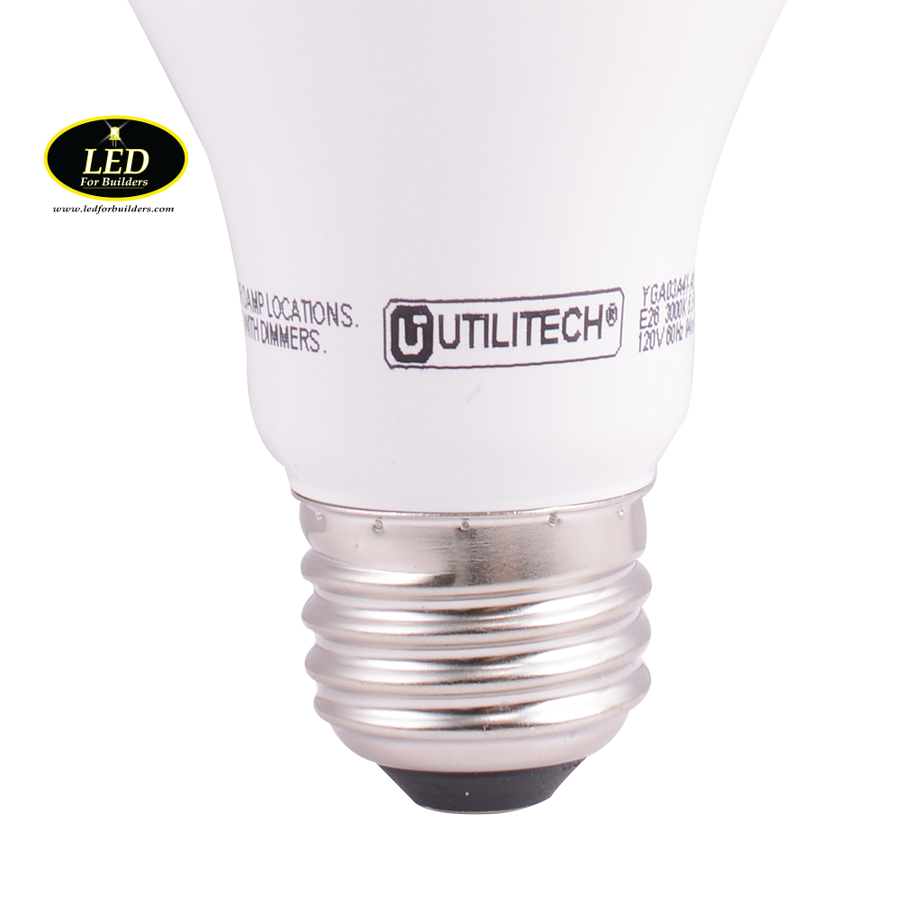 LED for Builders UTILITECH A19 9w Bulbs (2 Pack)
